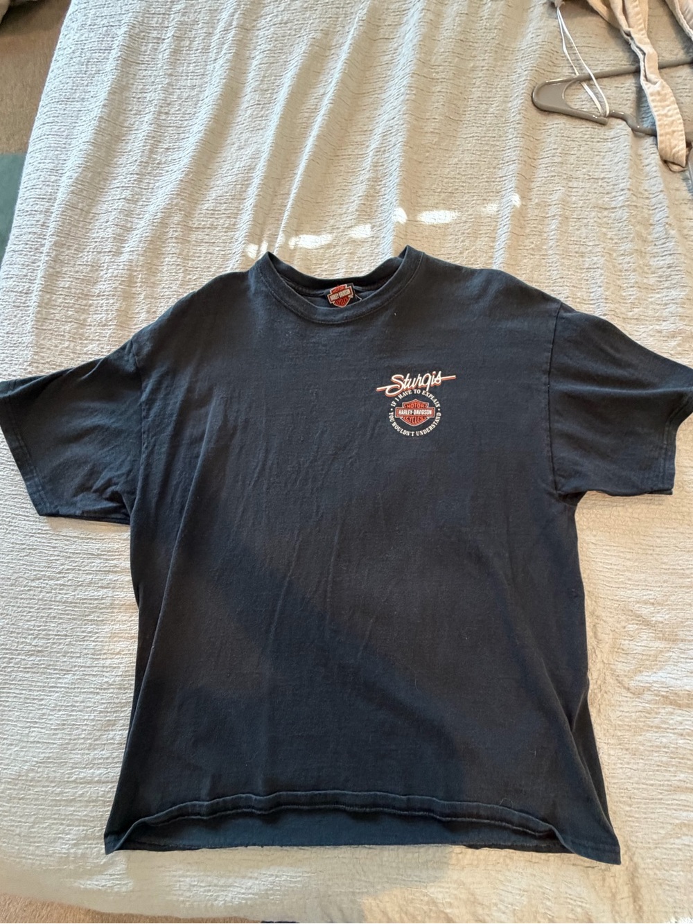Harley-Davidson Black Short-Sleeve Tee with Small Chest Logo Vintage
